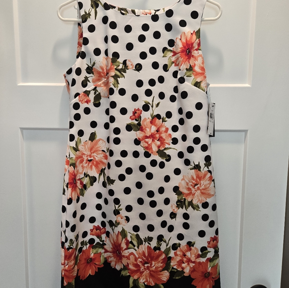 Floral Polka Dot Sleeveless Dress